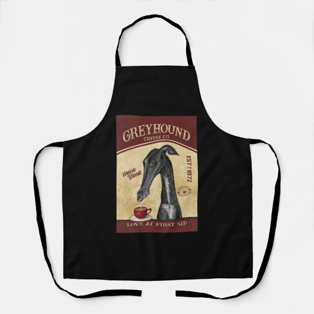 Greyhound Dog Coffee Company Canvas Apron (Front)