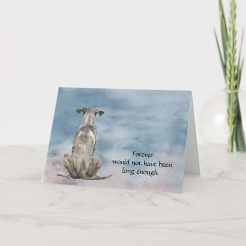 Greyhound Dog Condolence Sympathy Card