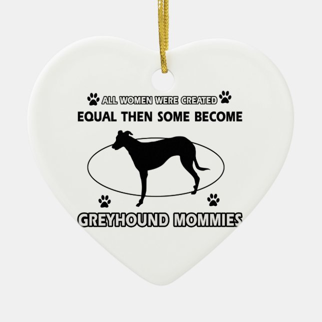 Greyhound dog designs ceramic ornament (Front)