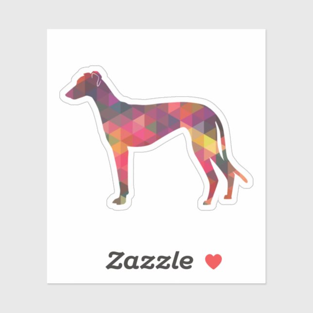 Greyhound Dog Geometric Pattern Silhouette Multi Sticker (Sheet)