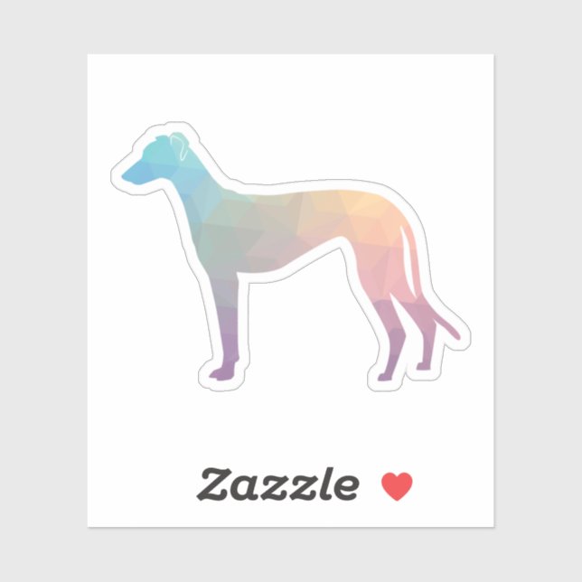Greyhound Dog Geometric Pattern Silhouette Pastel Sticker (Sheet)