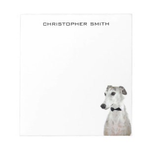 Greyhound Dog in Bow Tie Notepad