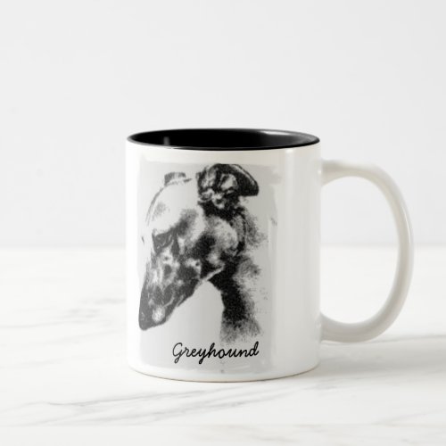 Greyhound Dog In Profile Two_Tone Coffee Mug