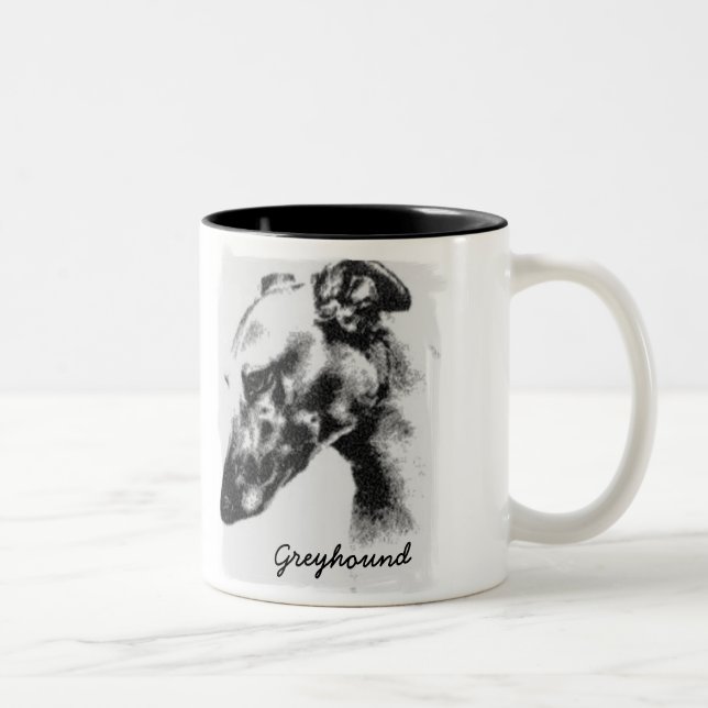 Greyhound Dog In Profile Two-Tone Coffee Mug (Right)