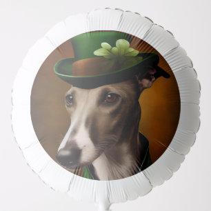 Greyhound Dog in St. Patrick's Day Dress Balloon