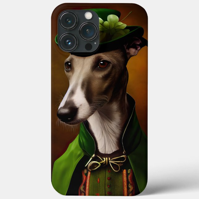 Greyhound Dog in St. Patrick's Day Dress Case-Mate iPhone Case (Back)