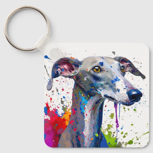 Greyhound Dog Keychain (Front)