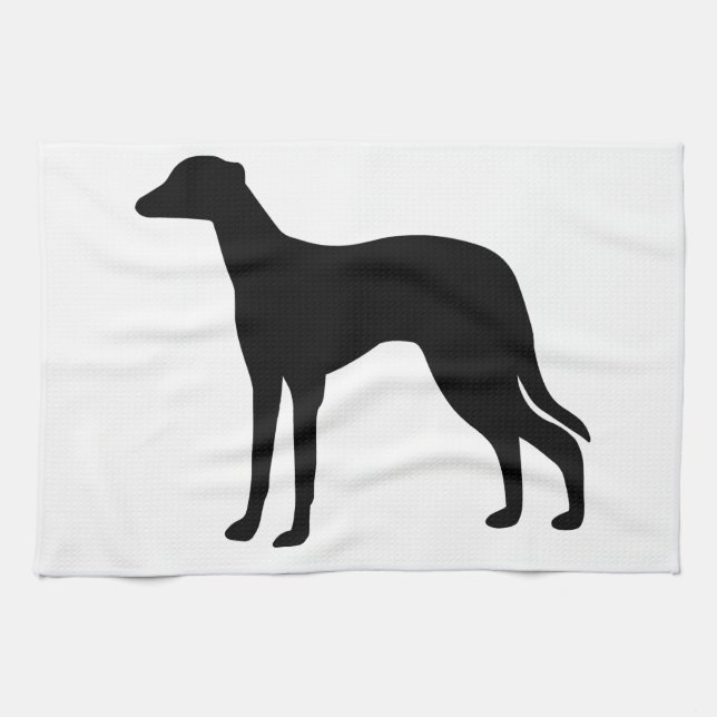 Greyhound Dog Kitchen Towel (Horizontal)