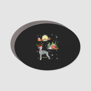 Greyhound Dog Light Christmas Reindeer Tree Xmas G Car Magnet