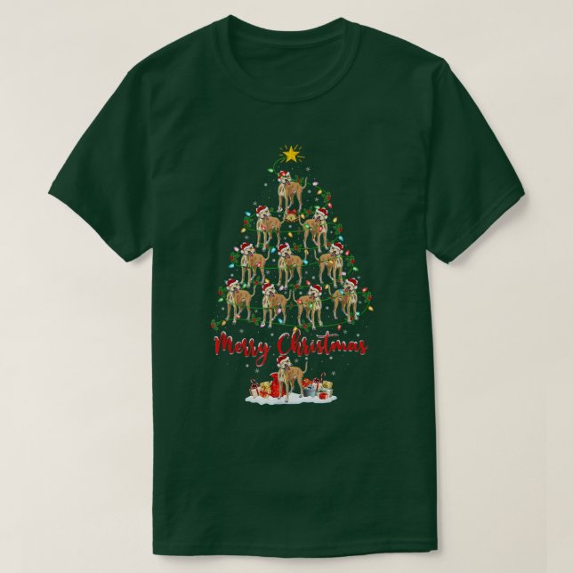 Greyhound Dog Lover Matching Santa Greyhound Chris T-Shirt (Design Front)