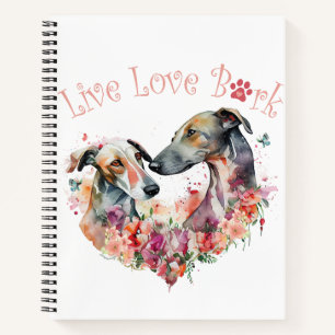 Greyhound Dog Mom Floral Notebook