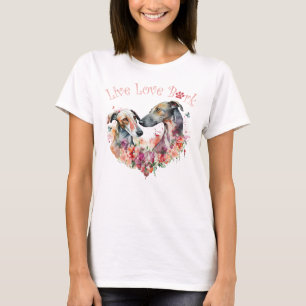 Greyhound Dog Mom Floral T-Shirt