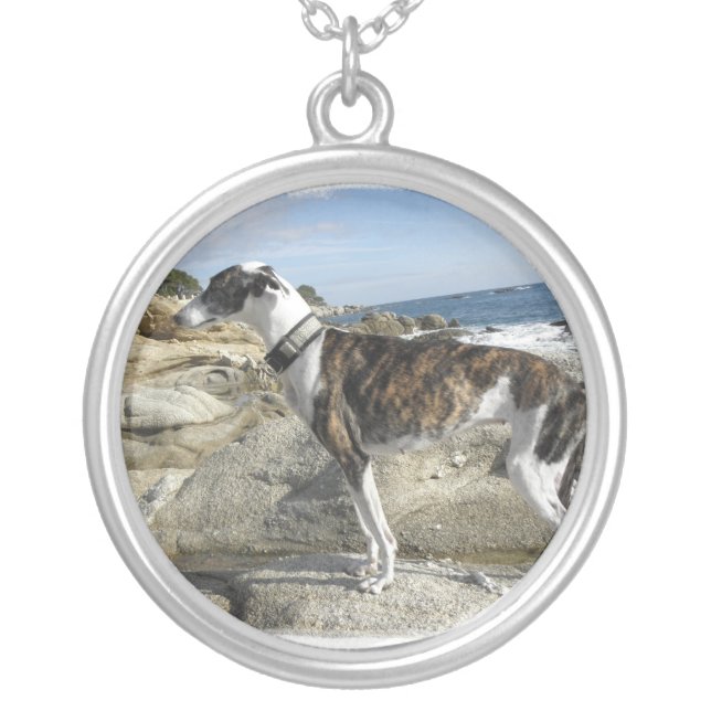 Greyhound Dog Necklace (Front)