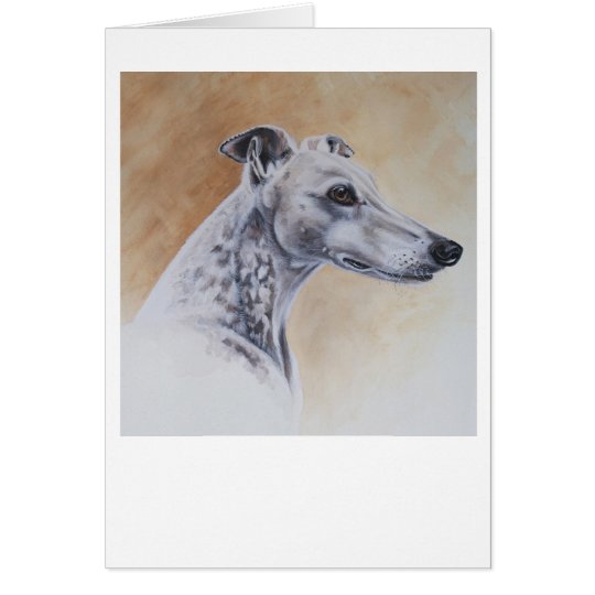 Greyhound Dog Painted in Watercolour Card