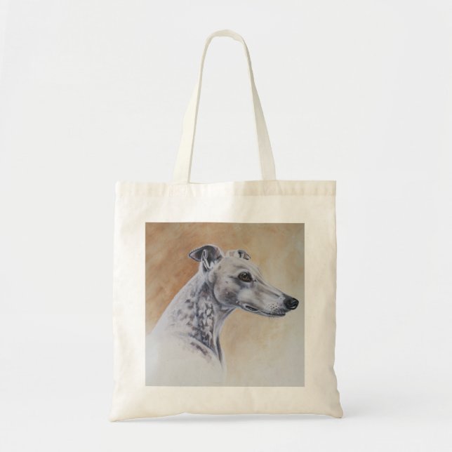 Greyhound Dog Painted in Watercolour Tote Bag (Front)