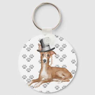 Greyhound Dog Paws Pattern Keychain