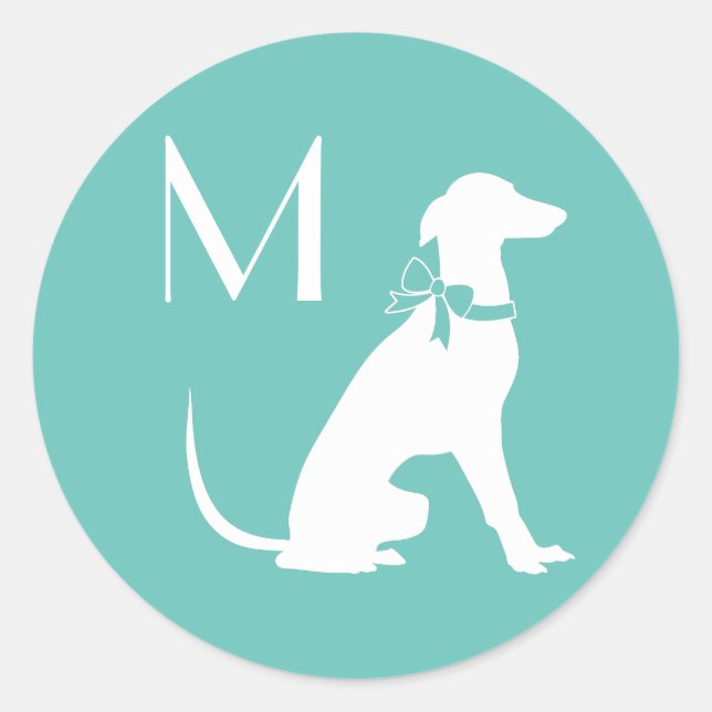 Greyhound Dog Puppy Classic Round Sticker (Front)