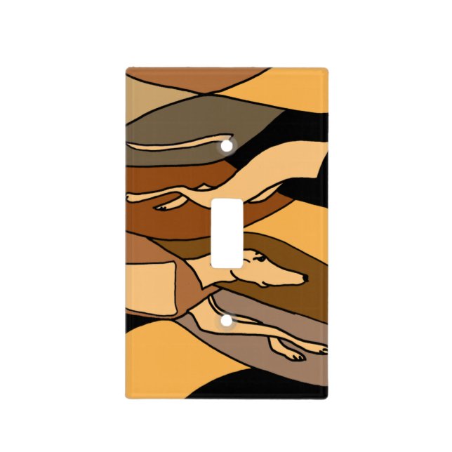 Greyhound Dog Racing Art Abstract Light Switch Cover (Front)