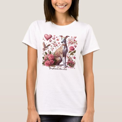 Greyhound Dog Romantic T_Shirt