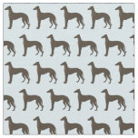 Greyhound Dog Silhouette Animal Pattern Teal Fabric