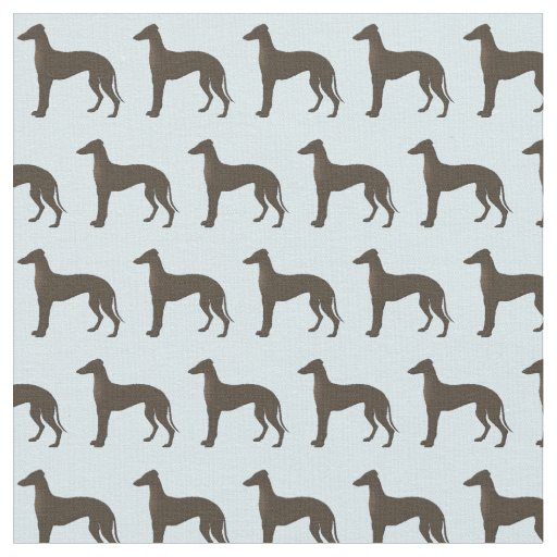 Greyhound Dog Silhouette Animal Pattern Teal Fabric