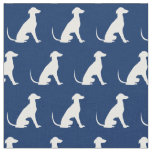 Greyhound Dog Silhouette Pet Navy Blue Fabric