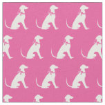 Greyhound Dog Silhouette Pet Pink Fabric