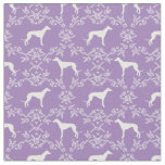 greyhound dog silhouette purple florals fabric
