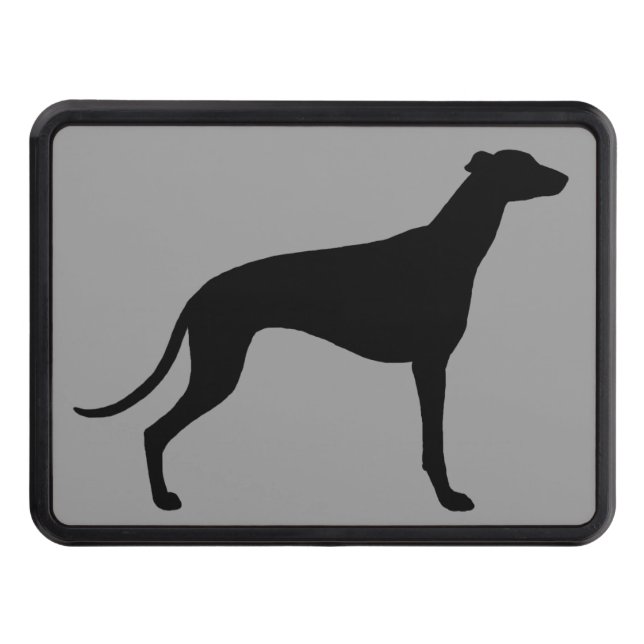 Greyhound Dog Silhouette Tow Hitch Cover (Front)