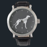 Greyhound Dog Silhouette Wrist Watch<br><div class="desc">This original Greyhound silhouette wrist watch is available in assorted styles for men,  women and kids. A cool fashion accessory that makes a great gift for Greyhound lovers. Visit Jenn’s Doodle World for many more stylish dog breed watches.</div>