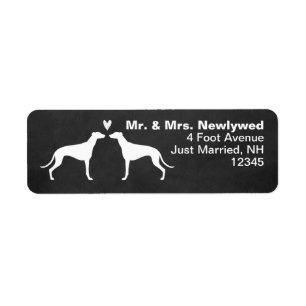 Greyhound Dog Silhouettes Couple Return Address Label