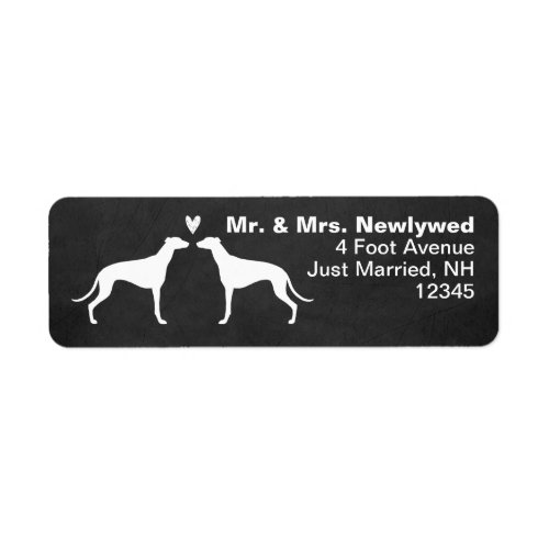 Greyhound Dog Silhouettes Couple Return Address Label