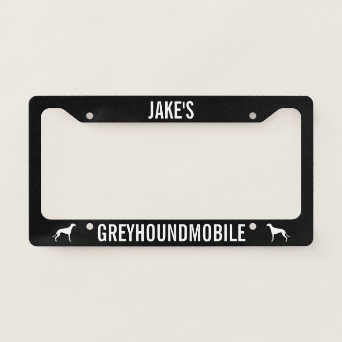 Greyhound Dog Silhouettes Greyhoundmobile Custom License Plate Frame ...