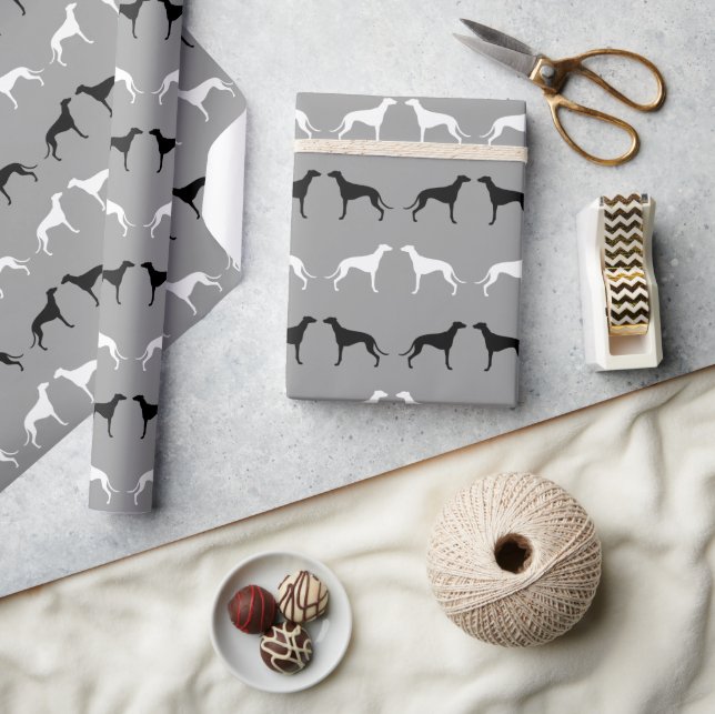 Greyhound Dog Silhouettes Pattern Wrapping Paper (Crafts)