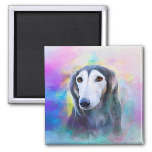 Greyhound Dog Watercolour Art Painting Magnet