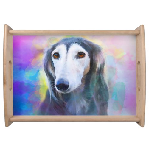Greyhound Dog Watercolour Art Painting Serving Tray