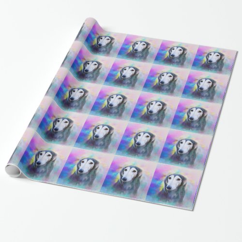 Greyhound Dog Watercolour Art Painting Wrapping Paper