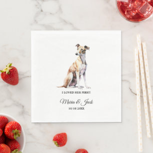 Greyhound Dog Wedding Napkins with Photo
