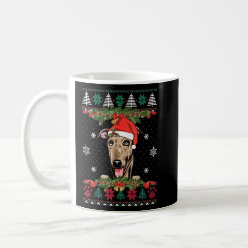 Greyhound Dog Xmas Santa Funny Ugly Christmas Swea Coffee Mug