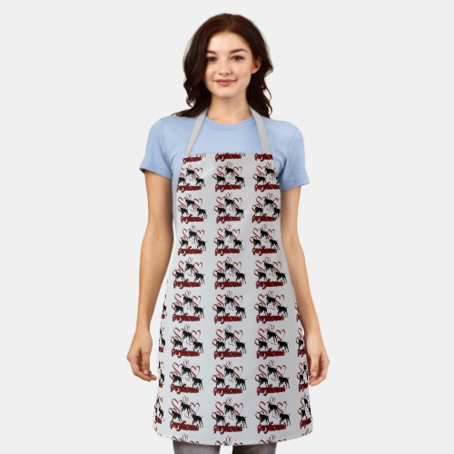 Greyhound Dogs And Red Hearts     Apron