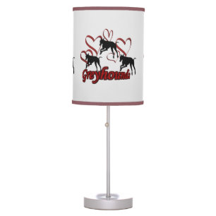 Greyhound Dogs And Red Hearts      Lamp Shade