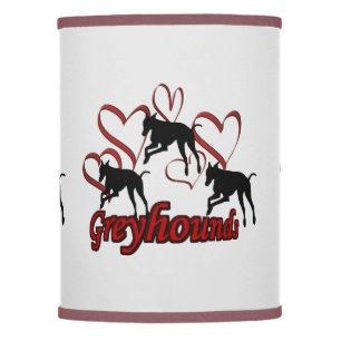 Greyhound Dogs And Red Hearts      Lamp Shade