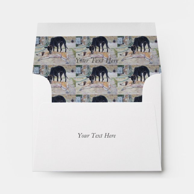 greyhound dogs scenic landscape realist art envelope (Back (Bottom))