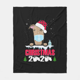 Greyhound Face Mask Dog Merry Christmas 2020 Funny Fleece Blanket