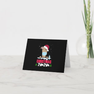 Greyhound Face Mask Dog Merry Christmas 2020 Funny Note Card