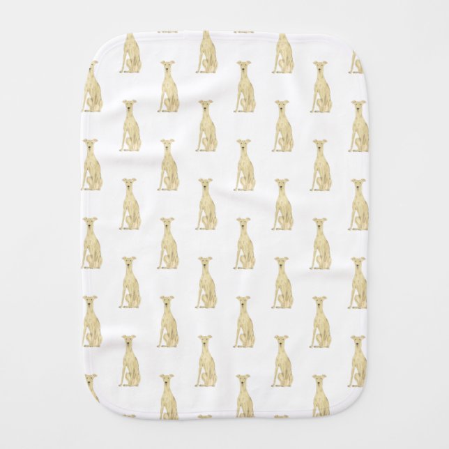 Greyhound (Fawn) Baby Burp Cloth (Front)