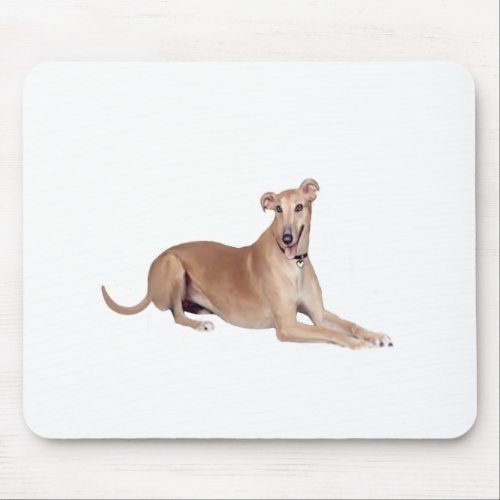 Greyhound fawn lying down mouse pad
