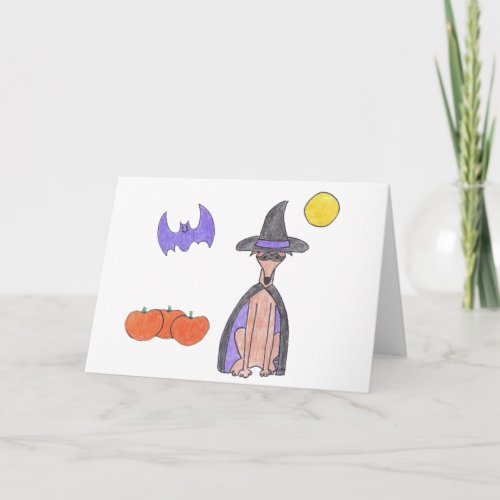 Greyhound Fawn Witch Card