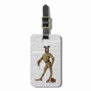 Greyhound Fencer Dark Full 2 Luggage Tag