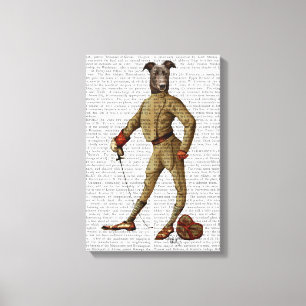 Greyhound Fencer Dark Full Canvas Print